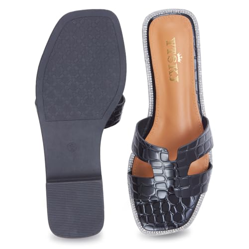 Sandals for Women 2025 dressy slides flat open toe comfortable soft leather slip on ladies casual wide width cute trendy shoes summer beach