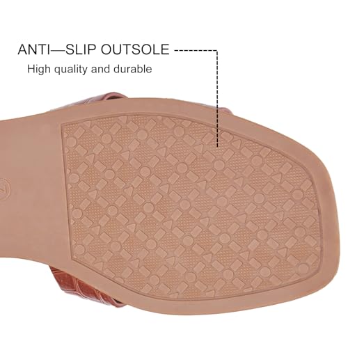 Sandals for Women 2025 dressy slides flat open toe comfortable soft leather slip on ladies casual wide width cute trendy shoes summer beach