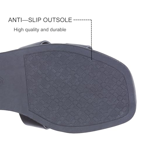 Sandals for Women 2025 dressy slides flat open toe comfortable soft leather slip on ladies casual wide width cute trendy shoes summer beach