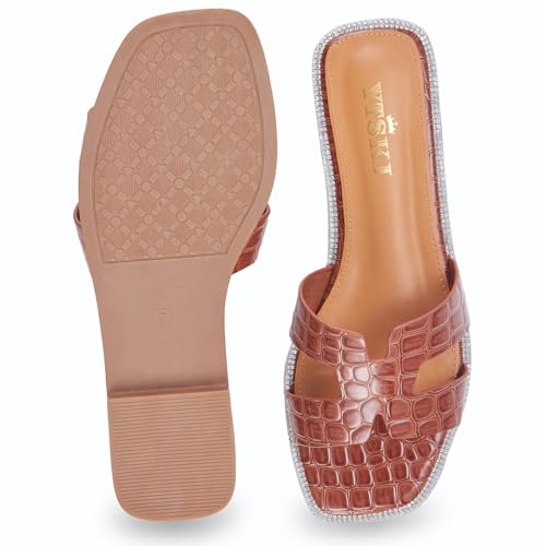 Sandals for Women 2025 dressy slides flat open toe comfortable soft leather slip on ladies casual wide width cute trendy shoes summer beach