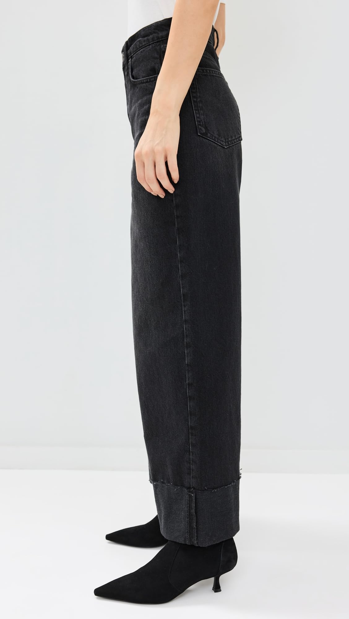 rag & bone Women's Sofie High-Rise Ankle Wide Leg Jeans with Cuff