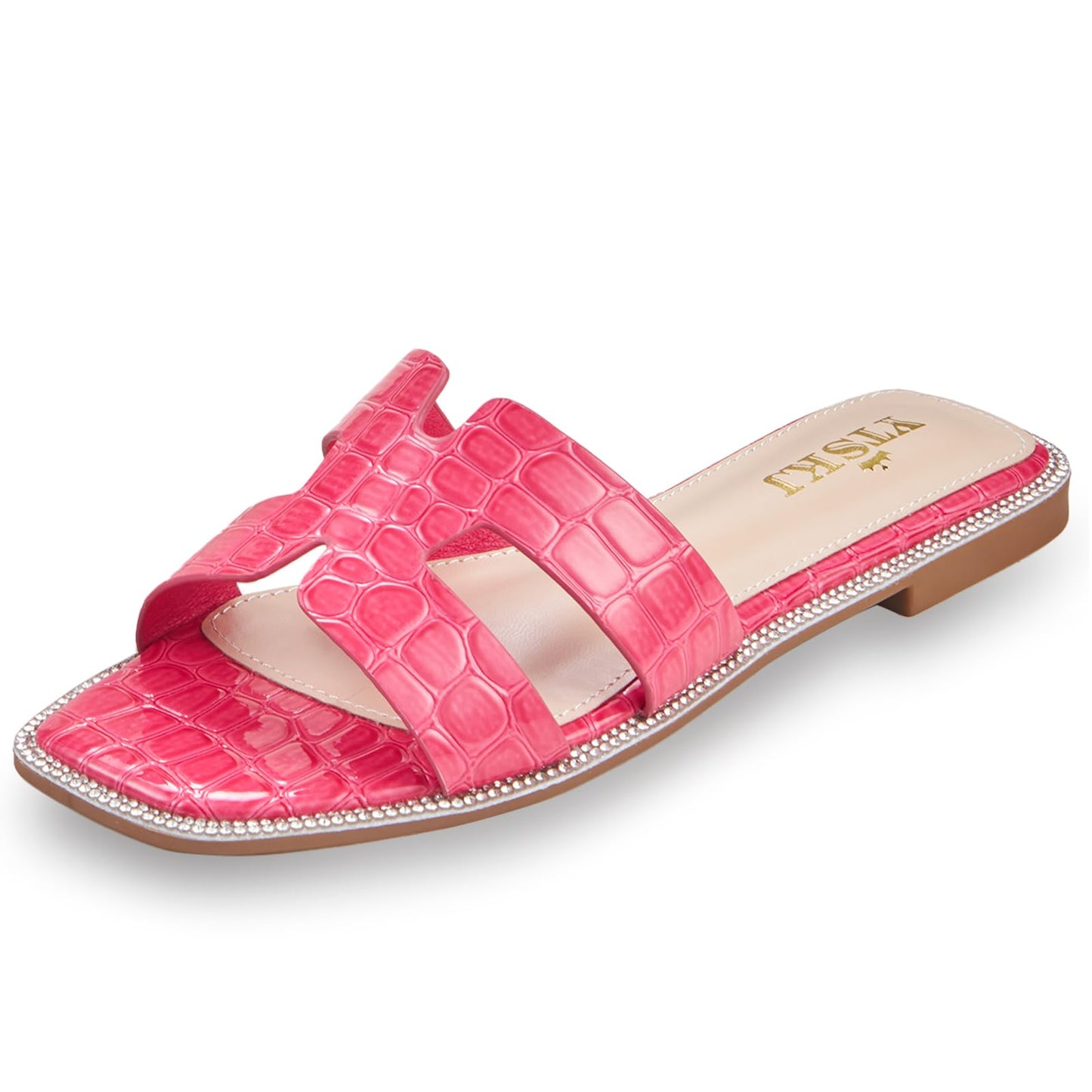 Sandals for Women 2025 dressy slides flat open toe comfortable soft leather slip on ladies casual wide width cute trendy shoes summer beach