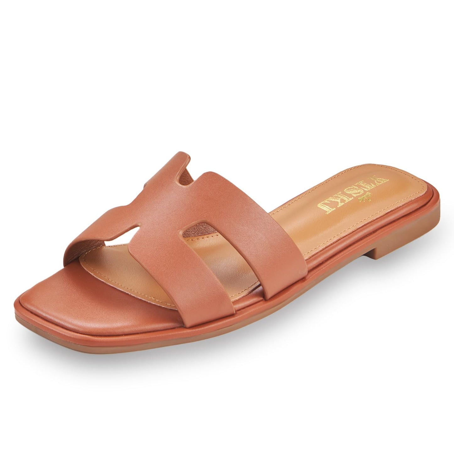 Sandals for Women 2025 dressy slides flat open toe comfortable soft leather slip on ladies casual wide width cute trendy shoes summer beach