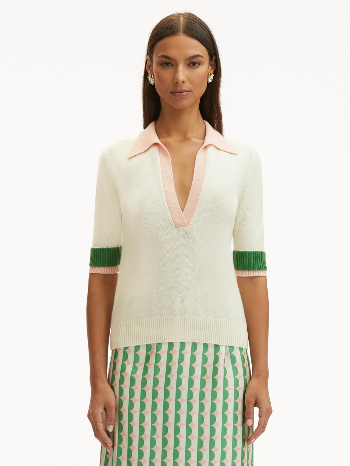 Color Block Polo Pullover