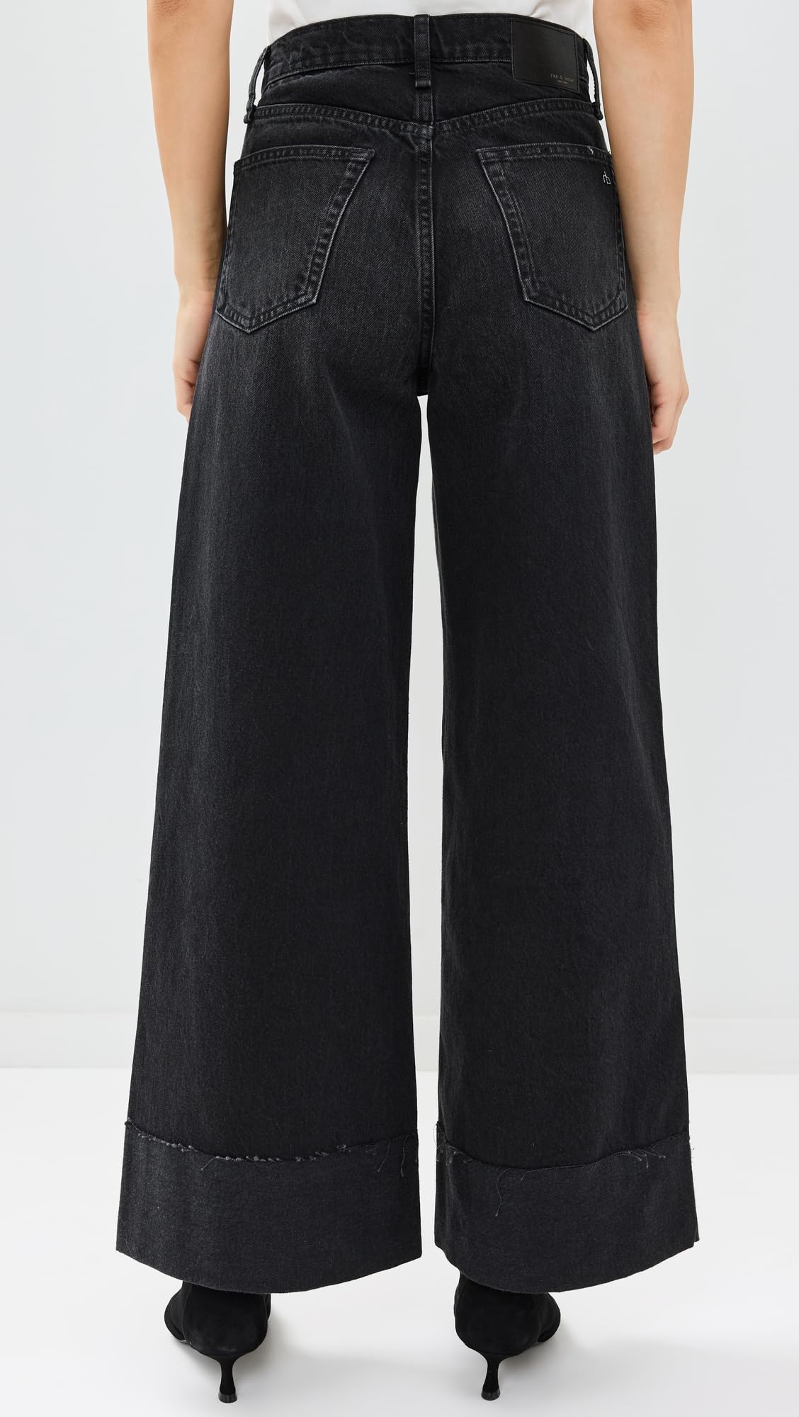 rag & bone Women's Sofie High-Rise Ankle Wide Leg Jeans with Cuff
