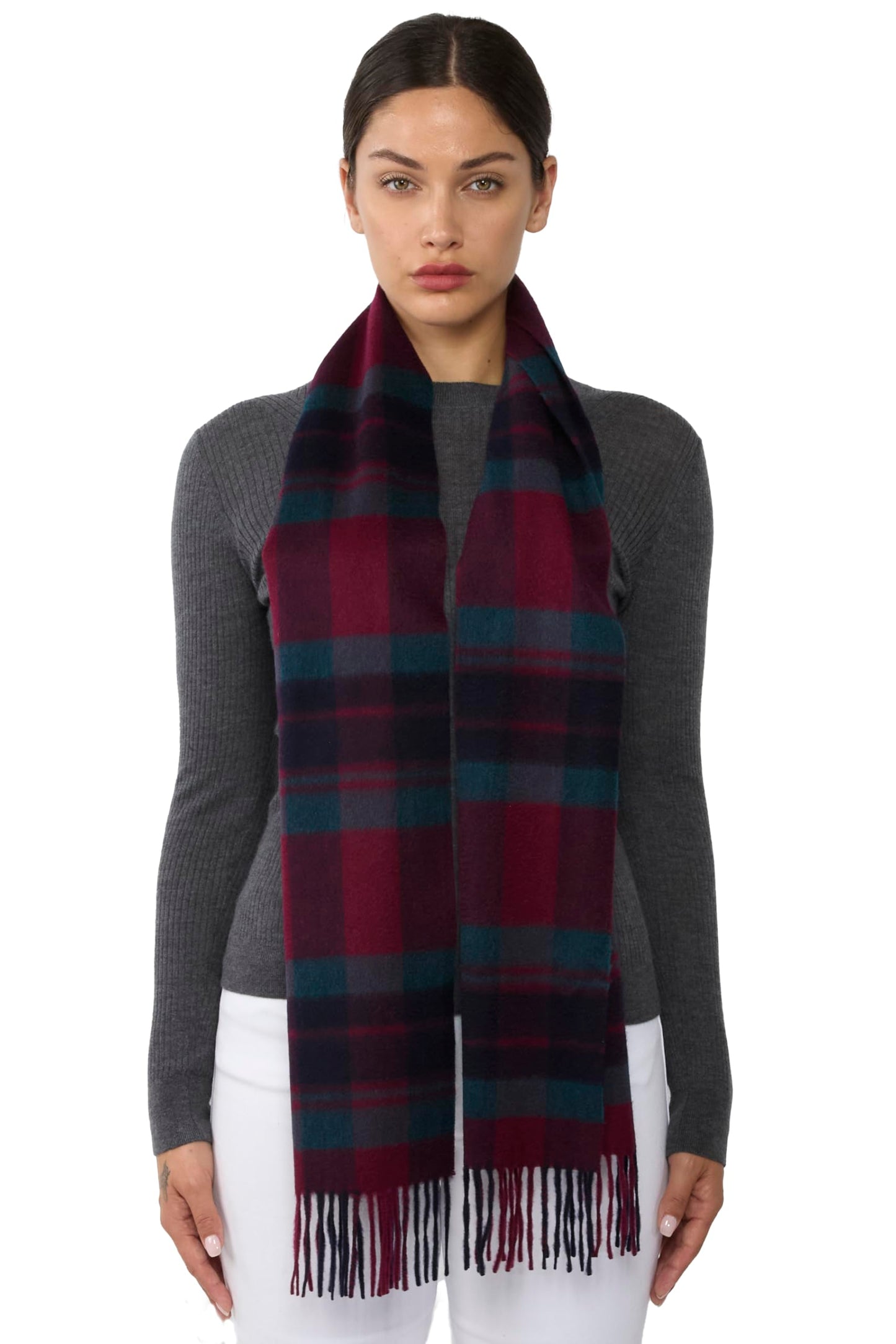 JENNIE LIU Women's 100% Pure Cashmere Scarf for Women
