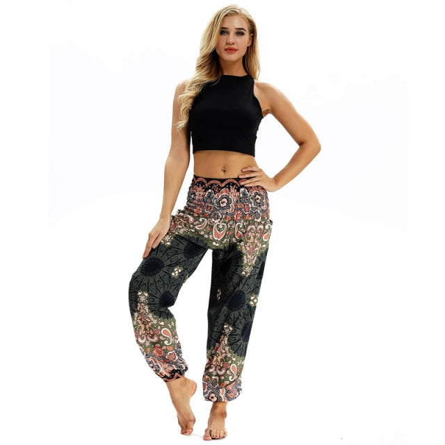 Yoga Pants Women Boho Hippie Harem Pantalones De Mujer Spodn