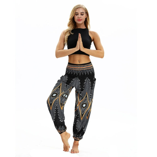 Yoga Pants Women Boho Hippie Harem Pantalones De Mujer Spodn