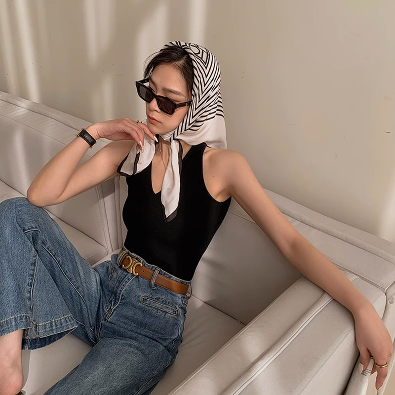 Beauty Back Suit V-neck Sleeveless off-Shoulder Halterneck Small Sling