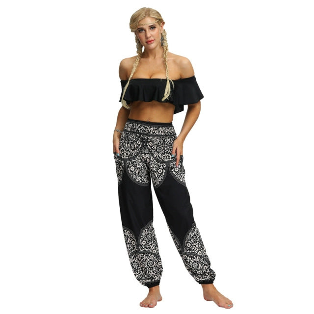 Yoga Pants Women Boho Hippie Harem Pantalones De Mujer Spodn