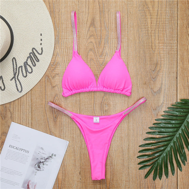 Swimwear Women 2020 Sexy Micro Bikini Brazilian Solid Black