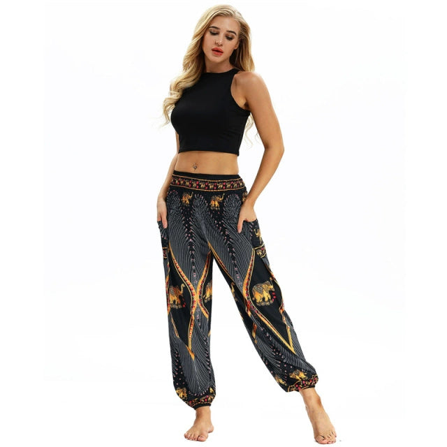 Yoga Pants Women Boho Hippie Harem Pantalones De Mujer Spodn