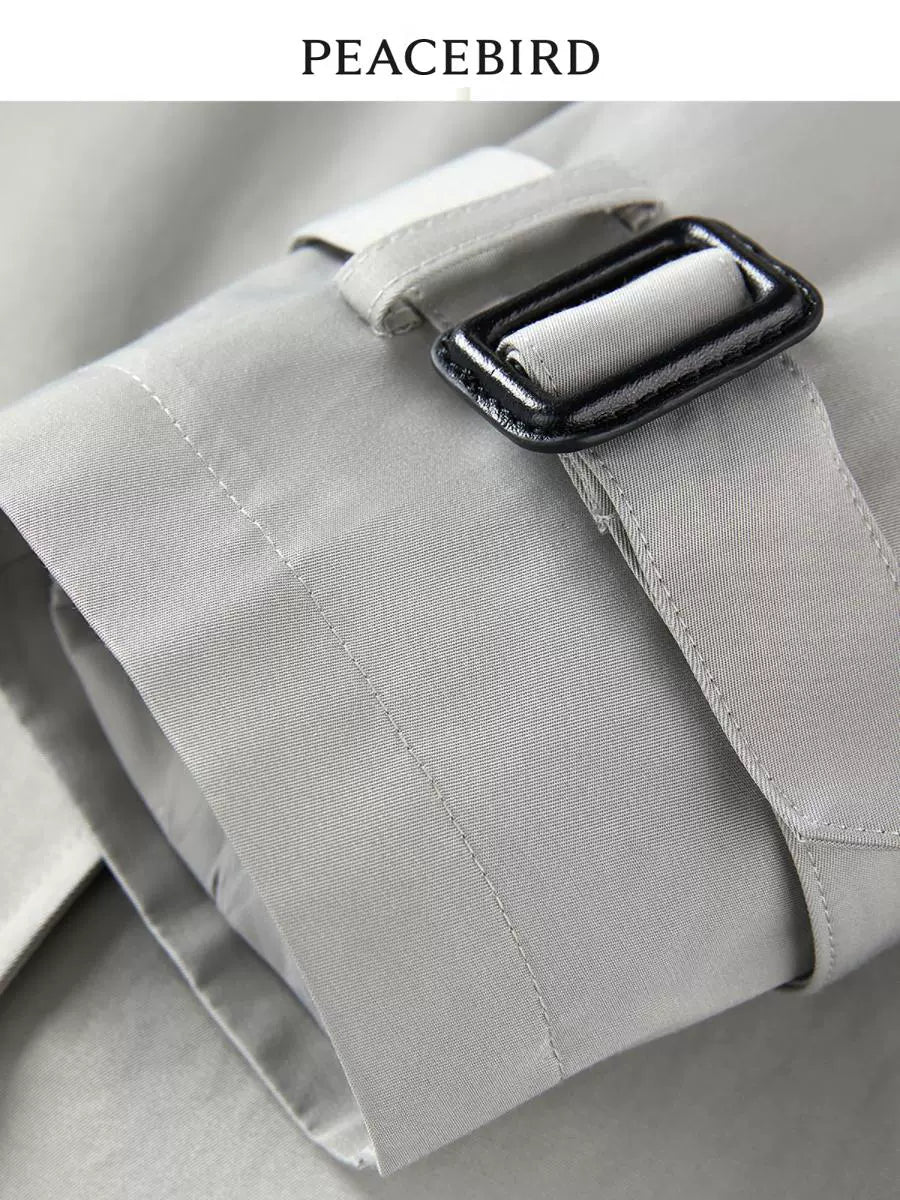 Peacebird Women's Clothing 2024 Spring New Arrival Quality Long Trench Coat A1bee1345