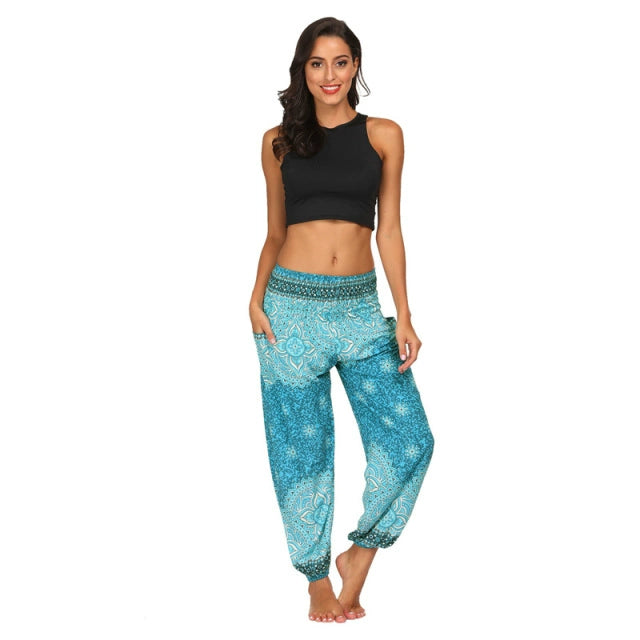 Yoga Pants Women Boho Hippie Harem Pantalones De Mujer Spodn