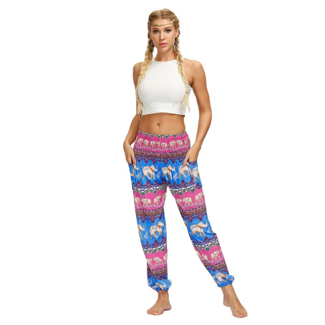Yoga Pants Women Boho Hippie Harem Pantalones De Mujer Spodn