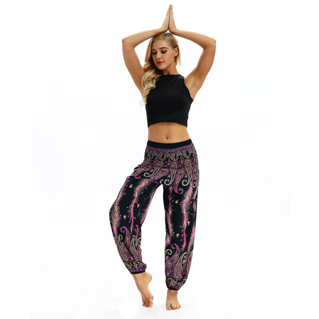 Yoga Pants Women Boho Hippie Harem Pantalones De Mujer Spodn