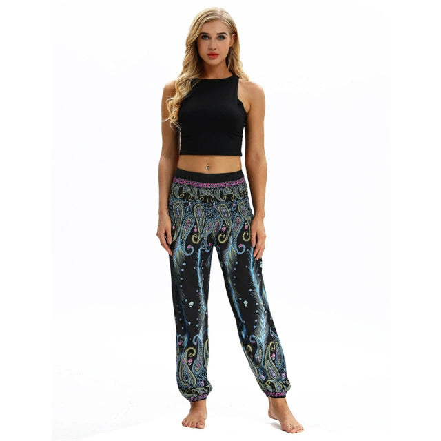 Yoga Pants Women Boho Hippie Harem Pantalones De Mujer Spodn