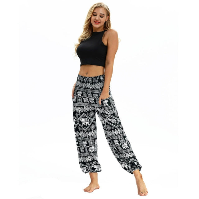 Yoga Pants Women Boho Hippie Harem Pantalones De Mujer Spodn