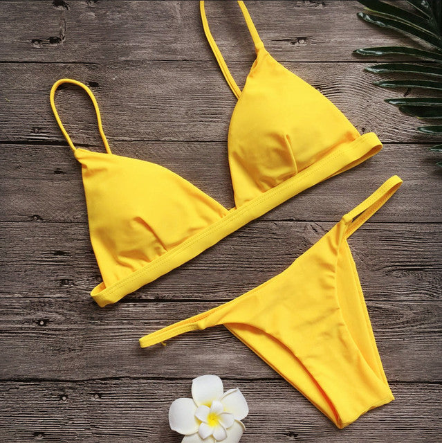Swimwear Women 2020 Sexy Micro Bikini Brazilian Solid Black