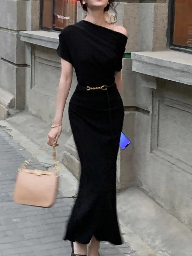 Fashion New Women Elegant Bodycon Slim Midi Party Dress Sexy Vintage Casual Prom Birthday Vestidos Female Chic Clothes Robe