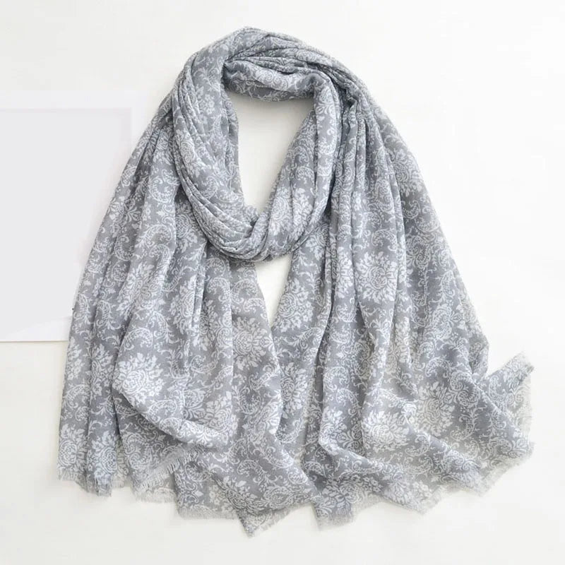 Luxury Brand Scarf For Woman Soft Cotton Shawl Wrap Tassel Viscose Muslim Woman Hijab Boho Beach Towel Female Bandana Headscarf