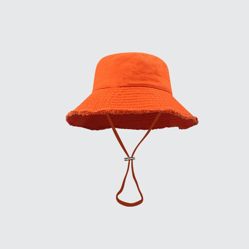 Fashion Ladies Summer Leisure Protection Sun UV50+ Beach Hat Bucket Hat Water Washed Fur Brim Men's Panama Hat Sunscreen Cap