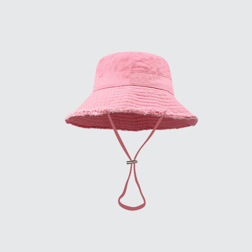 Fashion Ladies Summer Leisure Protection Sun UV50+ Beach Hat Bucket Hat Water Washed Fur Brim Men's Panama Hat Sunscreen Cap
