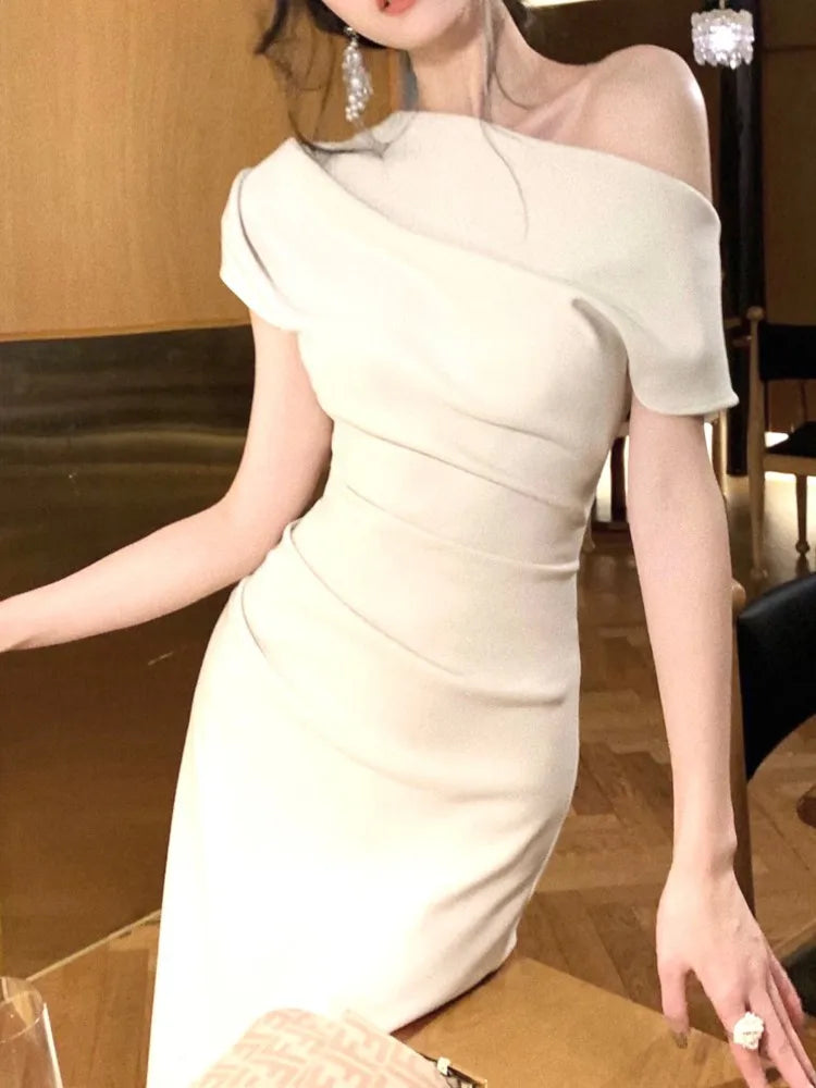 Fashion New Women Elegant Bodycon Slim Midi Party Dress Sexy Vintage Casual Prom Birthday Vestidos Female Chic Clothes Robe
