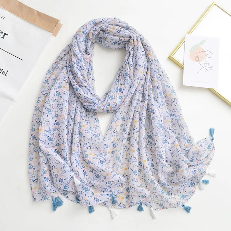 Luxury Brand Scarf For Woman Soft Cotton Shawl Wrap Tassel Viscose Muslim Woman Hijab Boho Beach Towel Female Bandana Headscarf