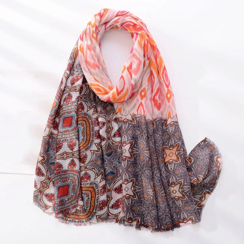Luxury Brand Scarf For Woman Soft Cotton Shawl Wrap Tassel Viscose Muslim Woman Hijab Boho Beach Towel Female Bandana Headscarf