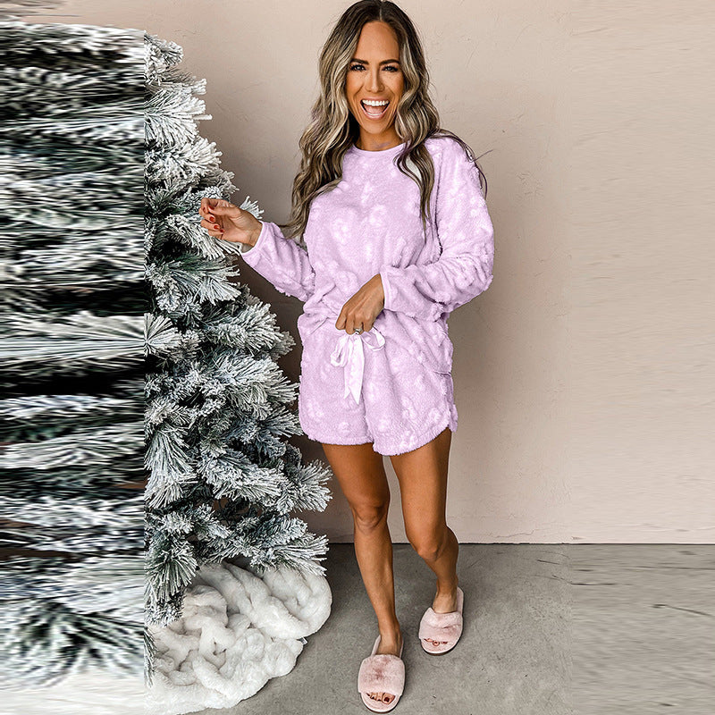 Fashionable Warm Plush Casual Suit