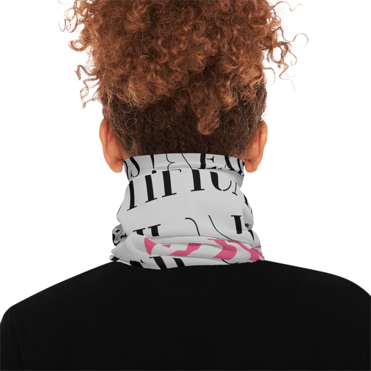 Genre Asthetic ⊢ ∃! ⊨ Lightweight Neck Gaiter — Bold Red Typographic Fashion Scarf