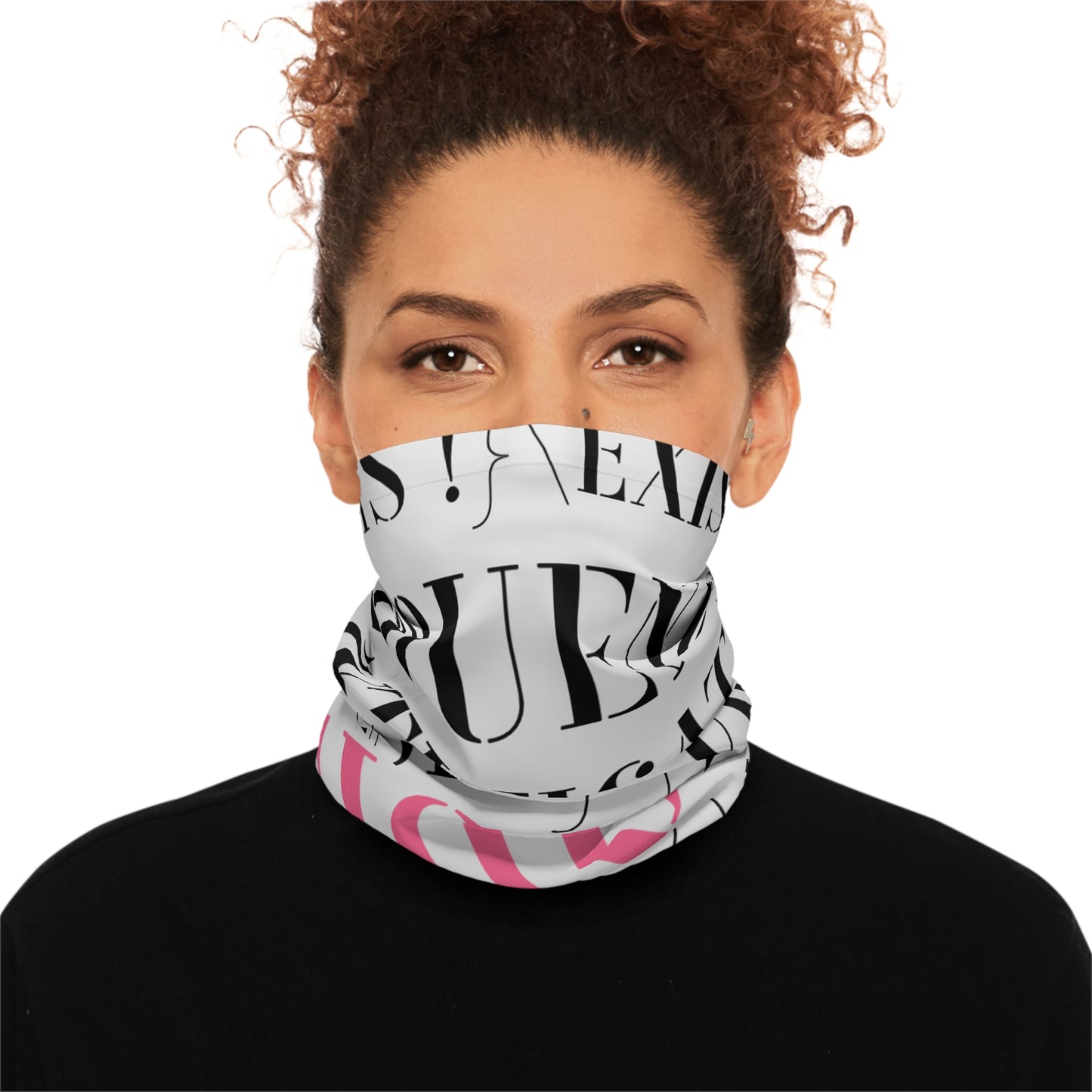 Genre Asthetic ⊢ ∃! ⊨ Lightweight Neck Gaiter — Bold Red Typographic Fashion Scarf