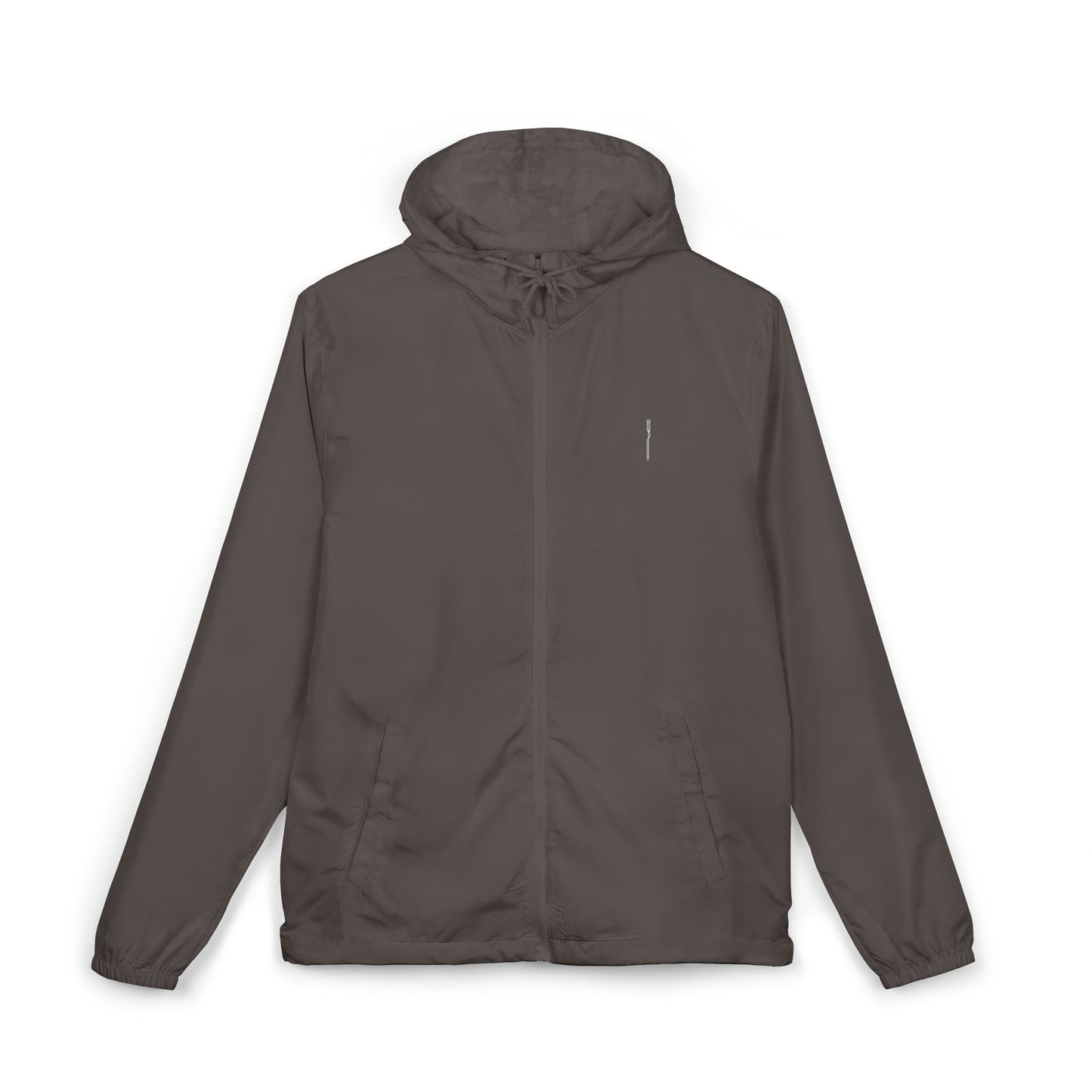 White Camo Windbreaker Jacket — Lightweight Full-Zip Hooded Outerwear
