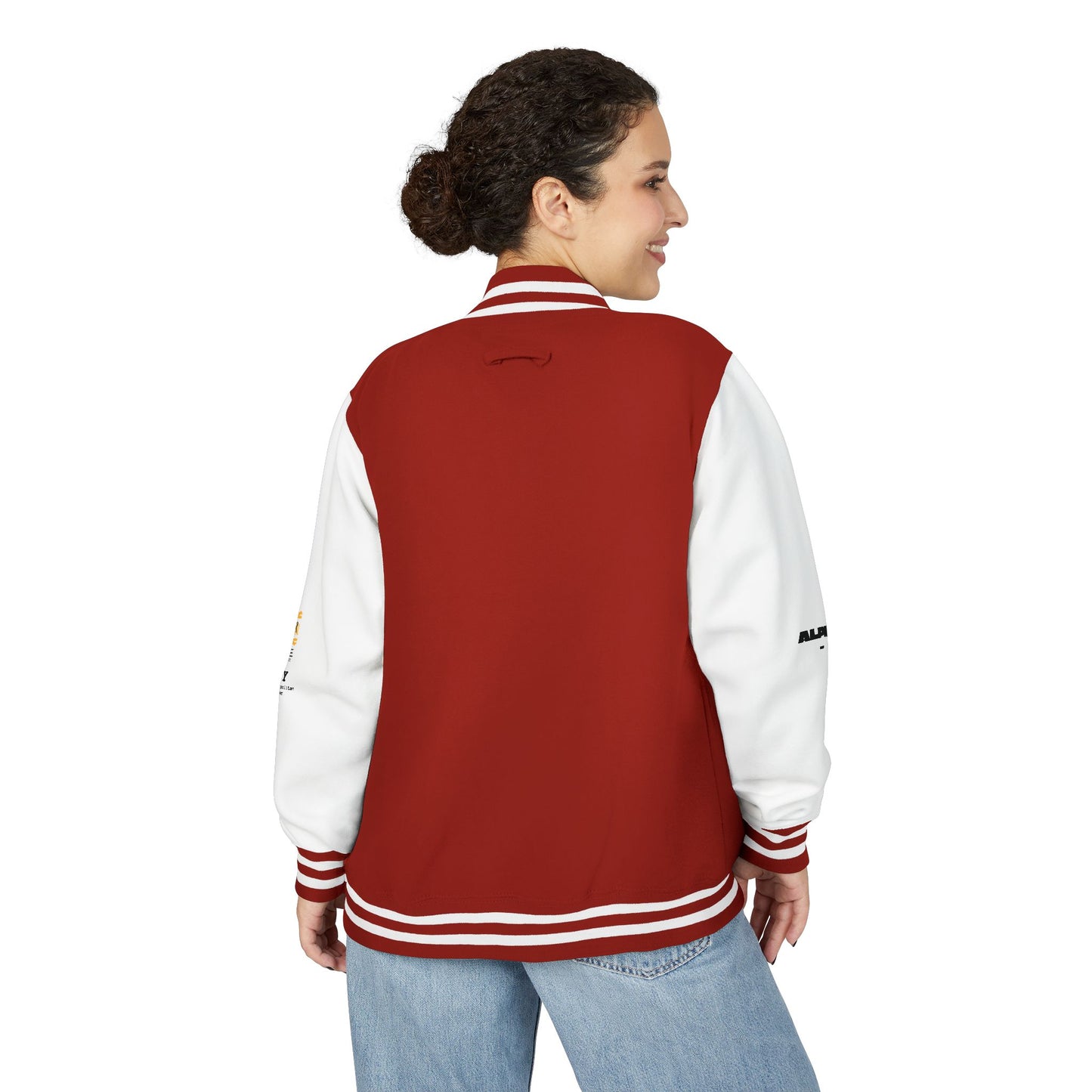 Classic Red & White Letterman Jacket — Retro Varsity Club Embroidered