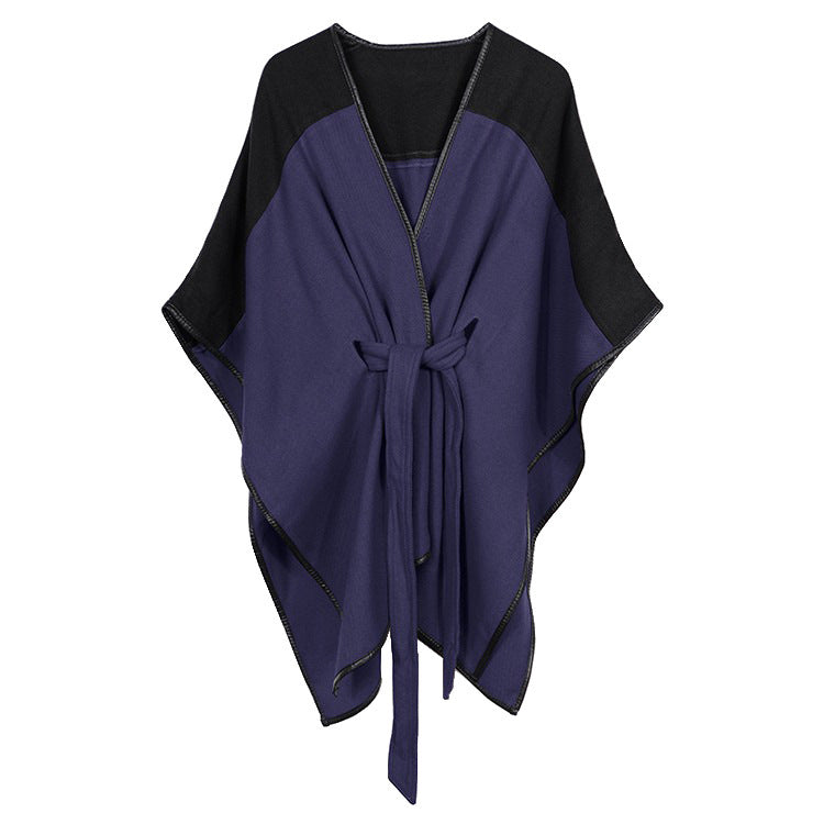 Cashmere cape and belt