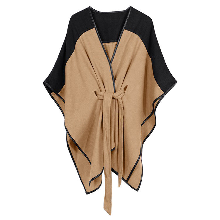 Cashmere cape and belt