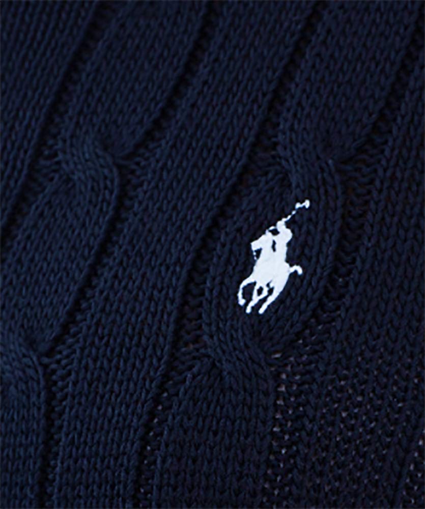 RALPH LAUREN Women's Crewneck Cable Knit Pony Logo Sweater