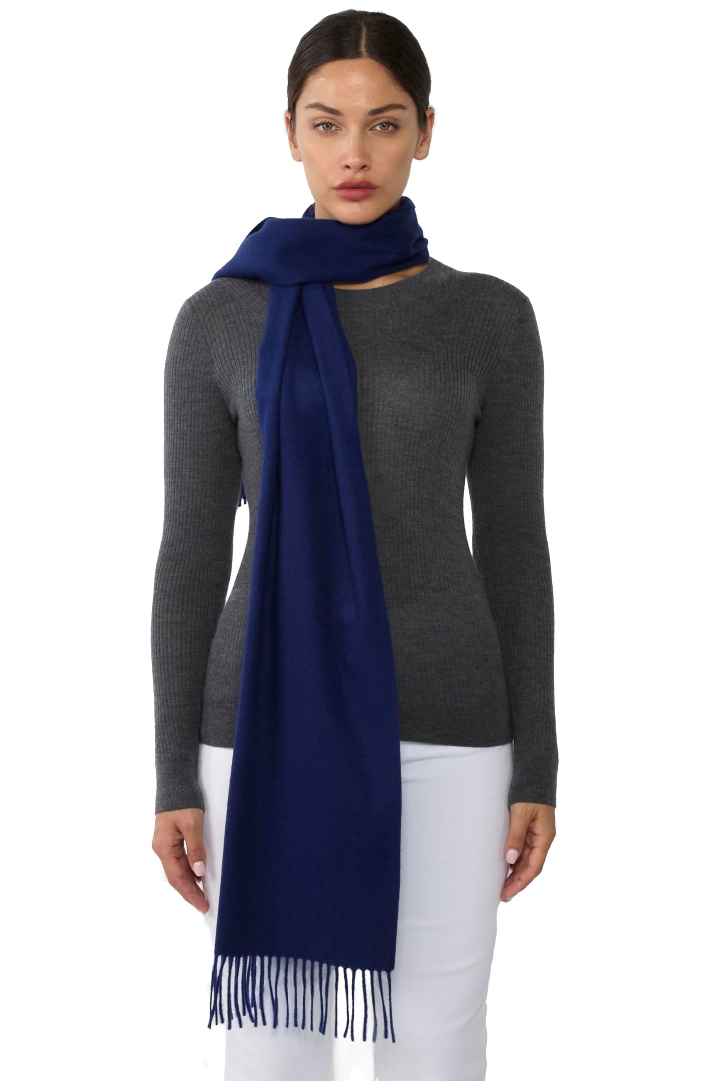 JENNIE LIU Women's 100% Pure Cashmere Scarf for Women