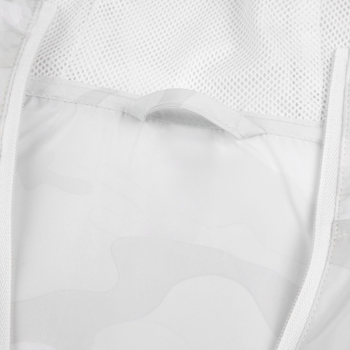 White Camo Windbreaker Jacket — Lightweight Full-Zip Hooded Outerwear
