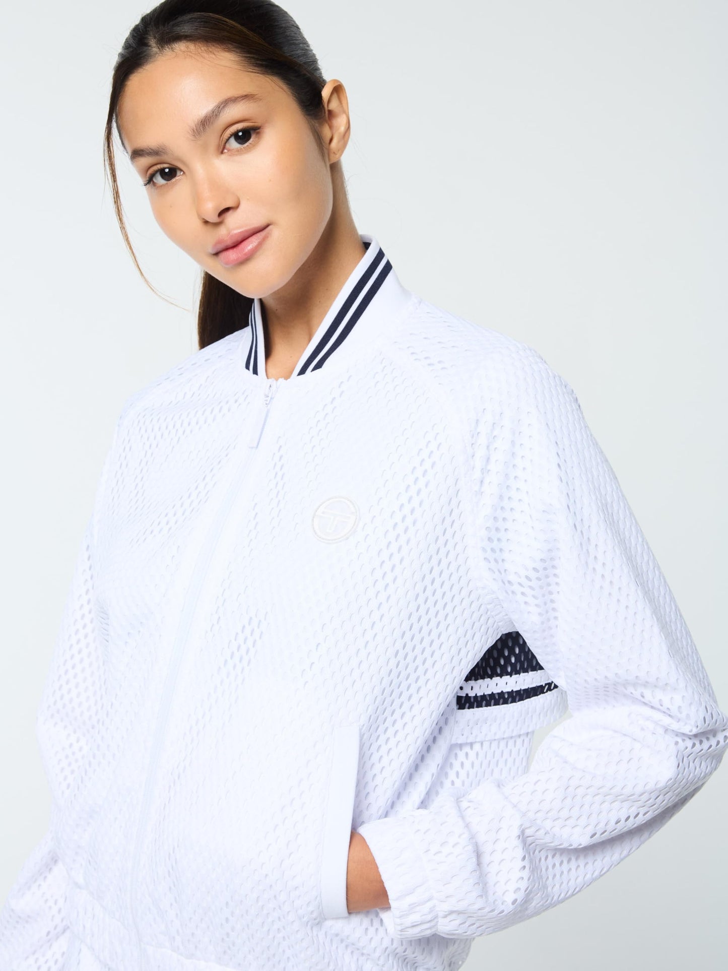 Sergio Tacchini Women's Adria Mesh Track Jacket- Brilliant White