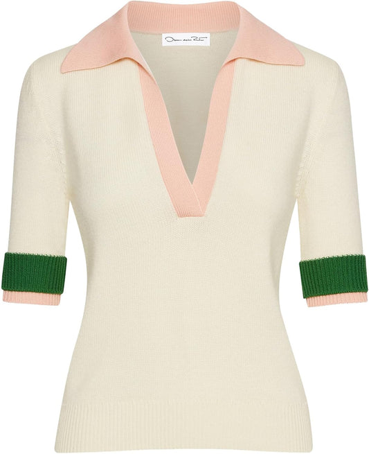 Color Block Polo Pullover