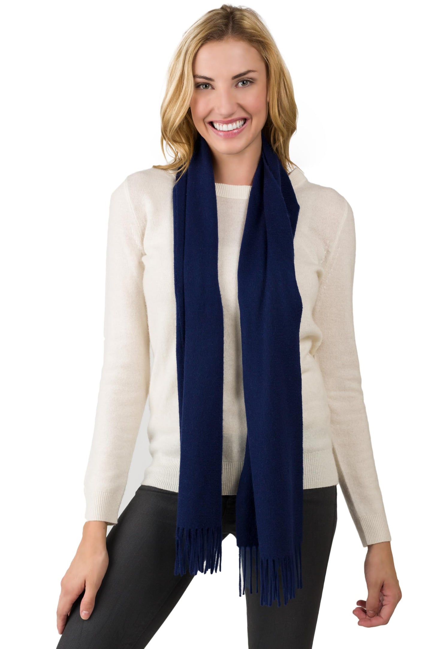 JENNIE LIU Women's 100% Pure Cashmere Scarf for Women
