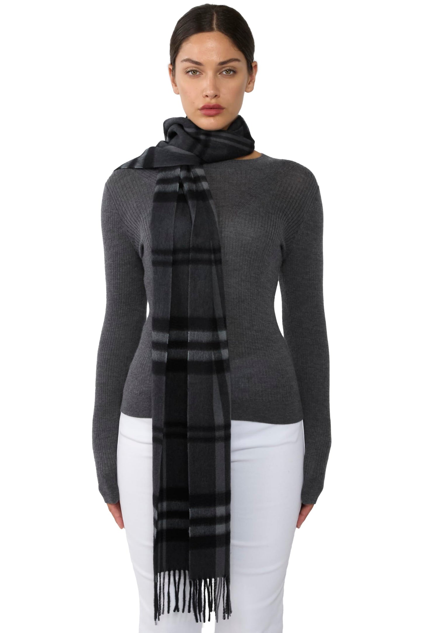 JENNIE LIU Women's 100% Pure Cashmere Scarf for Women
