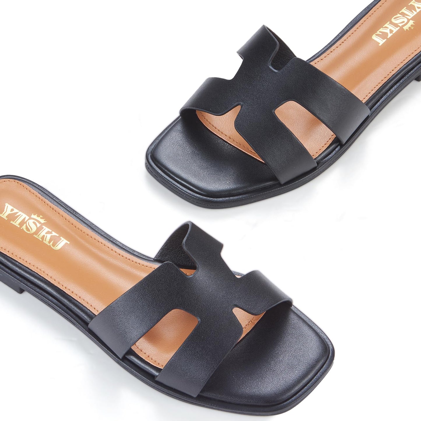 Sandals for Women 2025 dressy slides flat open toe comfortable soft leather slip on ladies casual wide width cute trendy shoes summer beach
