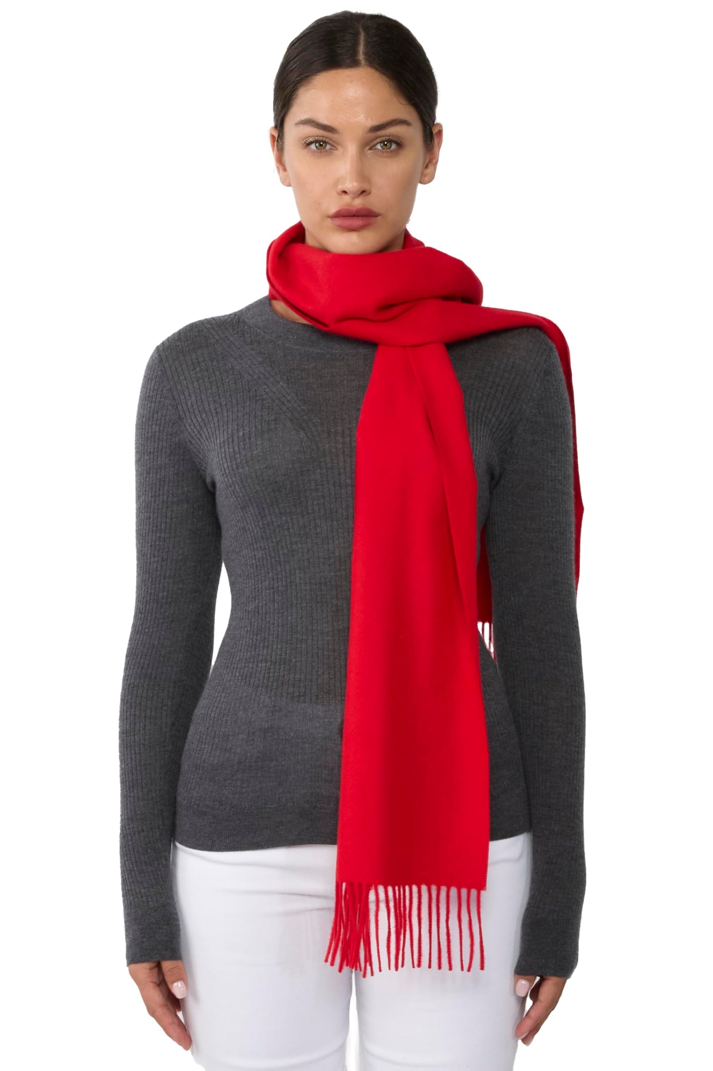 JENNIE LIU Women's 100% Pure Cashmere Scarf for Women