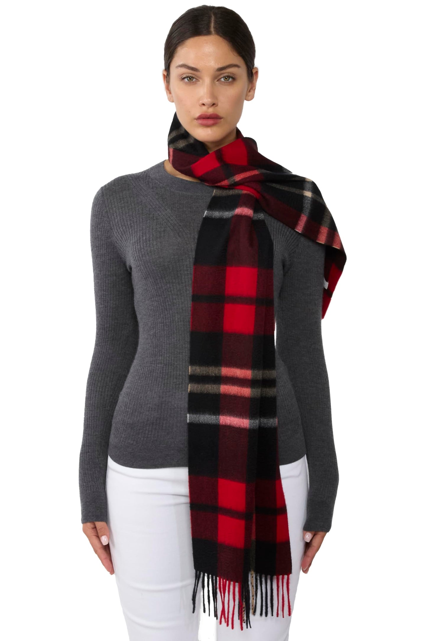 JENNIE LIU Women's 100% Pure Cashmere Scarf for Women