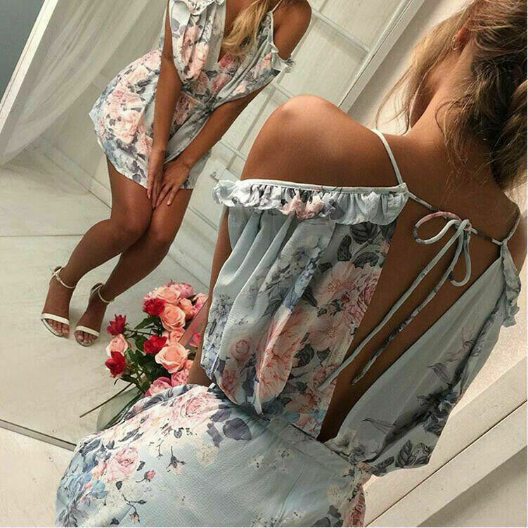 Damen Clubwear Holiday Sommer Mini Jumpsuit Spielanzug Rompe