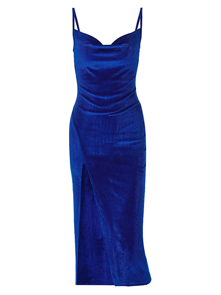 Suede off-Neck High Waist Silm Sling Dress