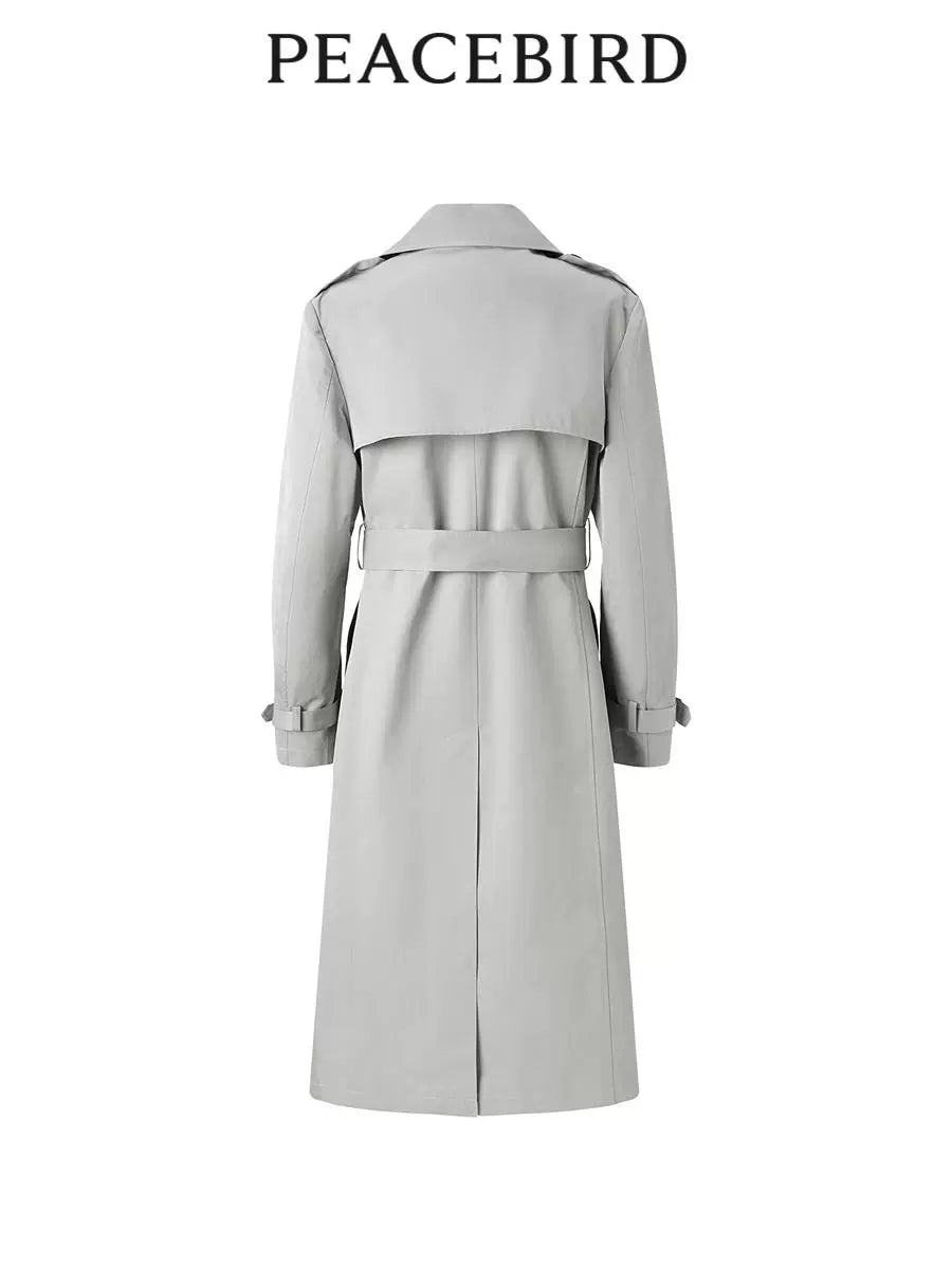 Peacebird Women's Clothing 2024 Spring New Arrival Quality Long Trench Coat A1bee1345
